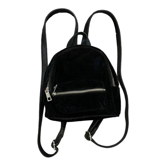 Madden Girl Black Velvet Mini Backpack - Picture 1 of 8